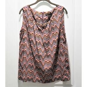 Dana Buchman Embellished Zig-Zag Sleeveless Tank Blouse XL